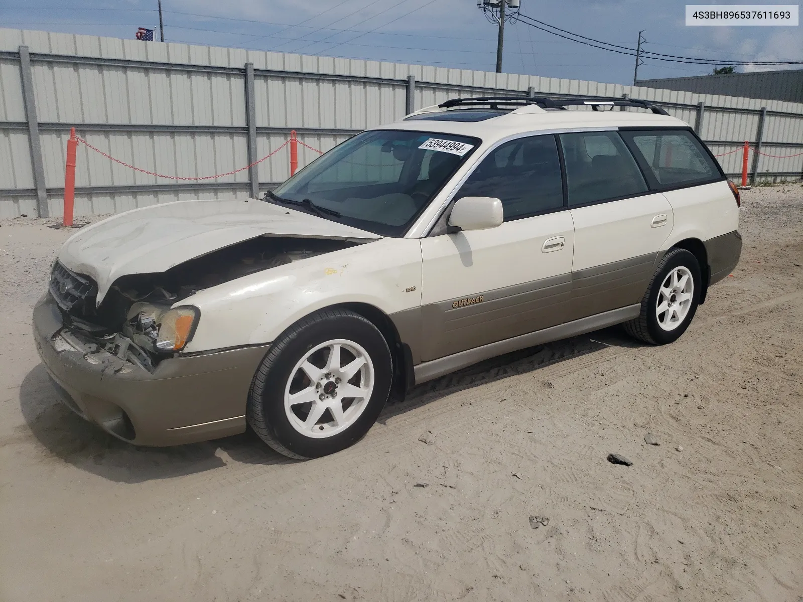 2003 Subaru Legacy Outback H6 3.0 Vdc VIN: 4S3BH896537611693 Lot: 60918564