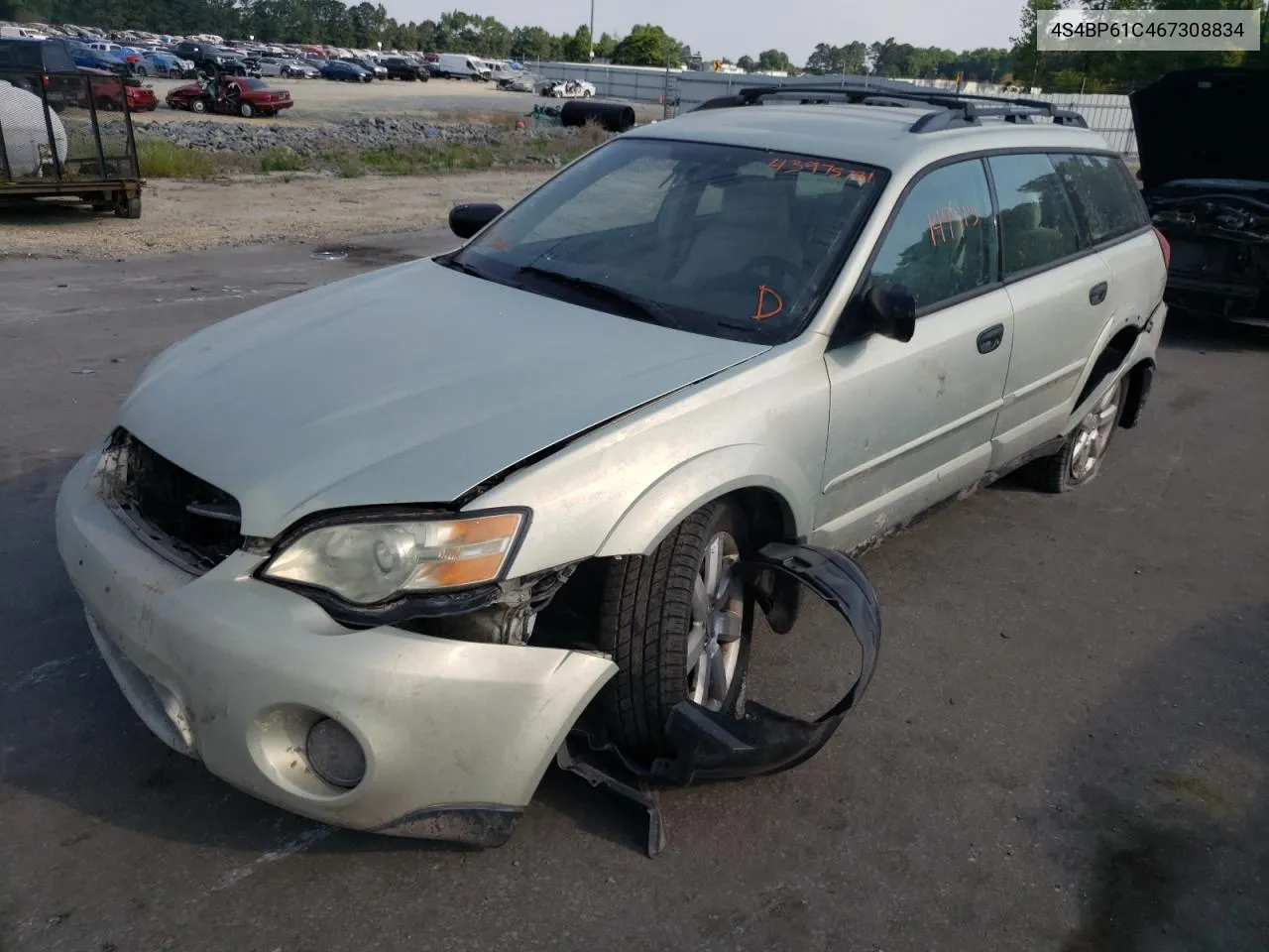 4S4BP61C467308834 2006 Subaru Legacy Outback 2.5I