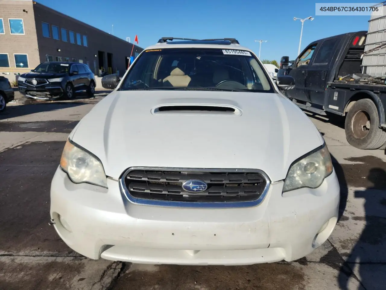 4S4BP67C364301706 2006 Subaru Legacy Outback 2.5 Xt Limited