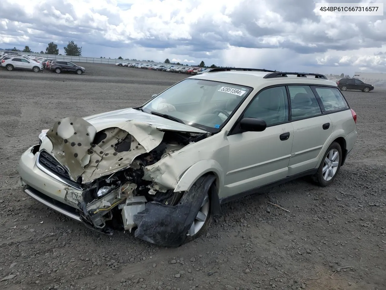 2006 Subaru Legacy Outback 2.5I VIN: 4S4BP61C667316577 Lot: 52851594