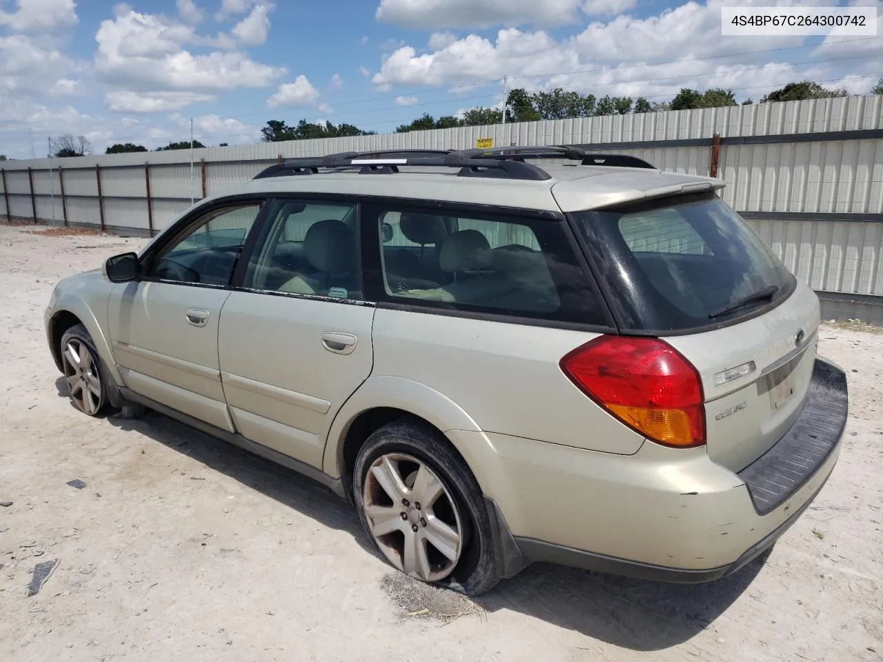 4S4BP67C264300742 2006 Subaru Legacy Outback 2.5 Xt Limited