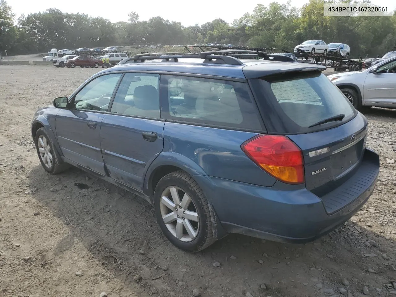 2006 Subaru Legacy Outback 2.5I VIN: 4S4BP61C467320661 Lot: 70282114