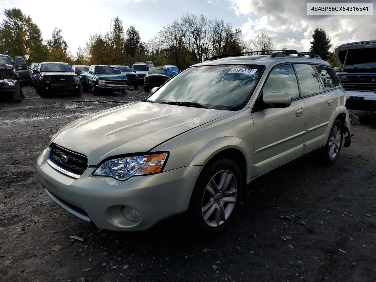 2006 Subaru Legacy Outback 3.0R Ll Bean VIN: 4S4BP86CX64316541 Lot: 75205273