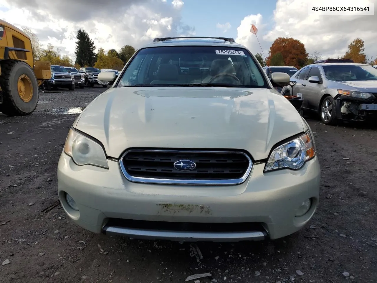 2006 Subaru Legacy Outback 3.0R Ll Bean VIN: 4S4BP86CX64316541 Lot: 75205273