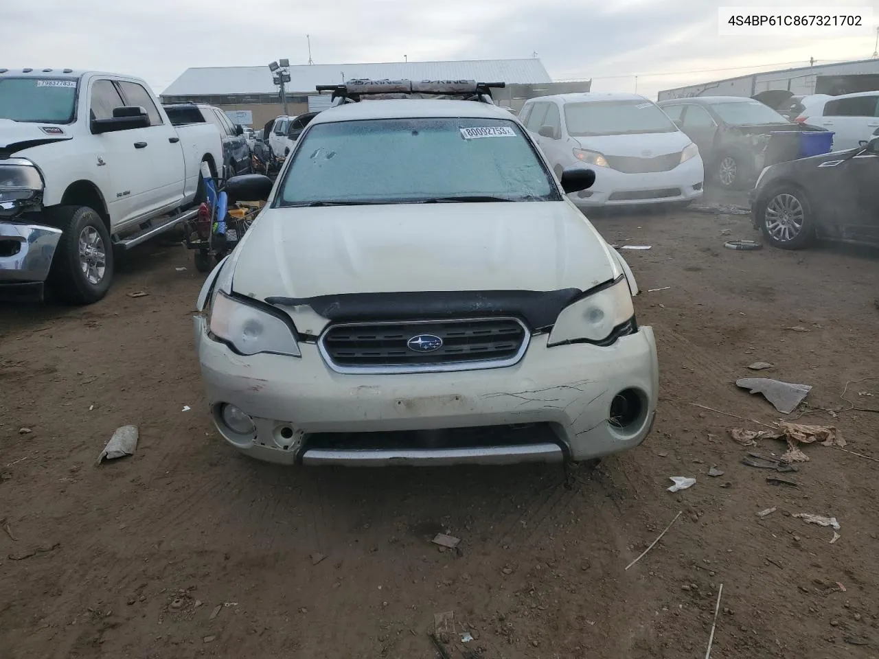 2006 Subaru Legacy Outback 2.5I VIN: 4S4BP61C867321702 Lot: 80092753