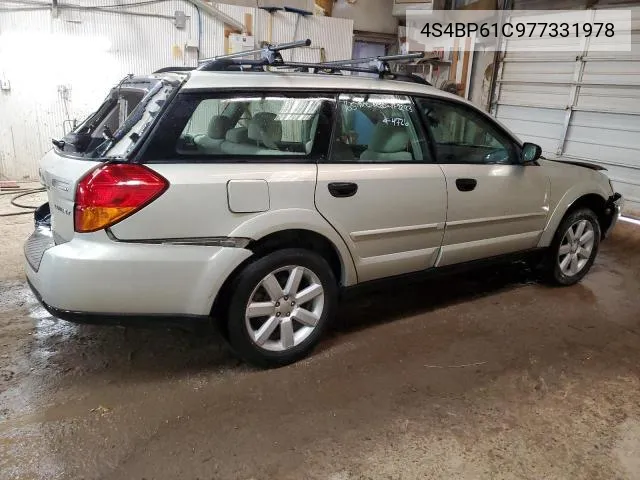 2007 Subaru Outback Outback 2.5I VIN: 4S4BP61C977331978 Lot: 43068424