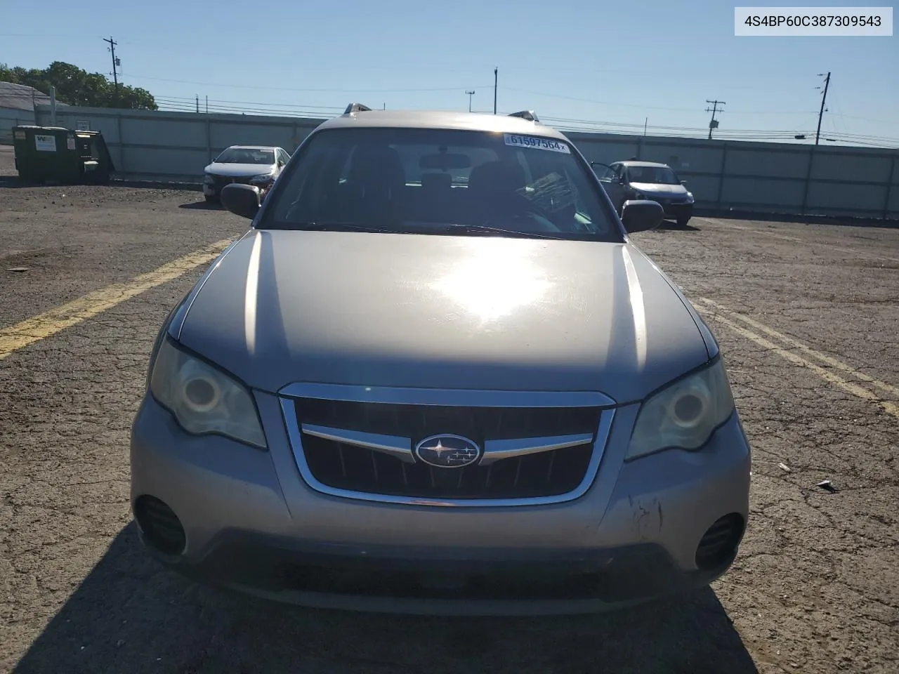 2008 Subaru Outback VIN: 4S4BP60C387309543 Lot: 61597564