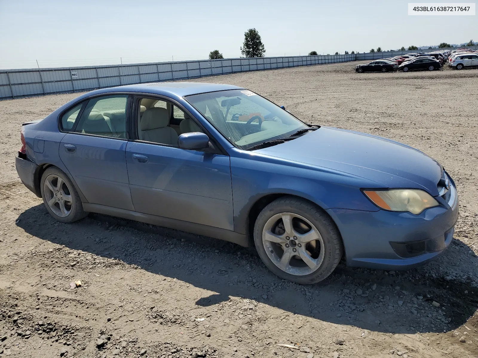 2008 Subaru Legacy 2.5I VIN: 4S3BL616387217647 Lot: 62727704