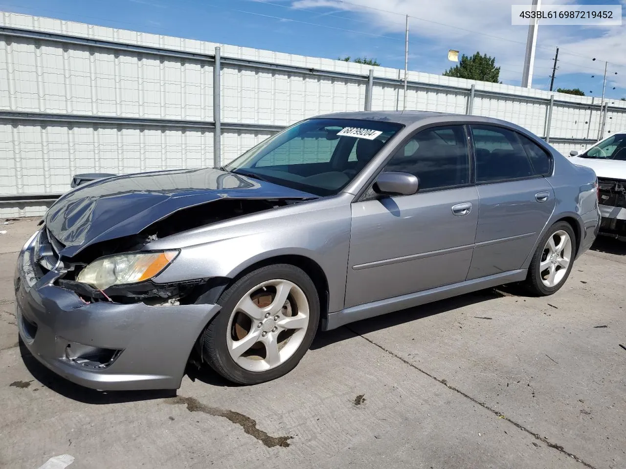 2008 Subaru Legacy 2.5I VIN: 4S3BL616987219452 Lot: 68799204