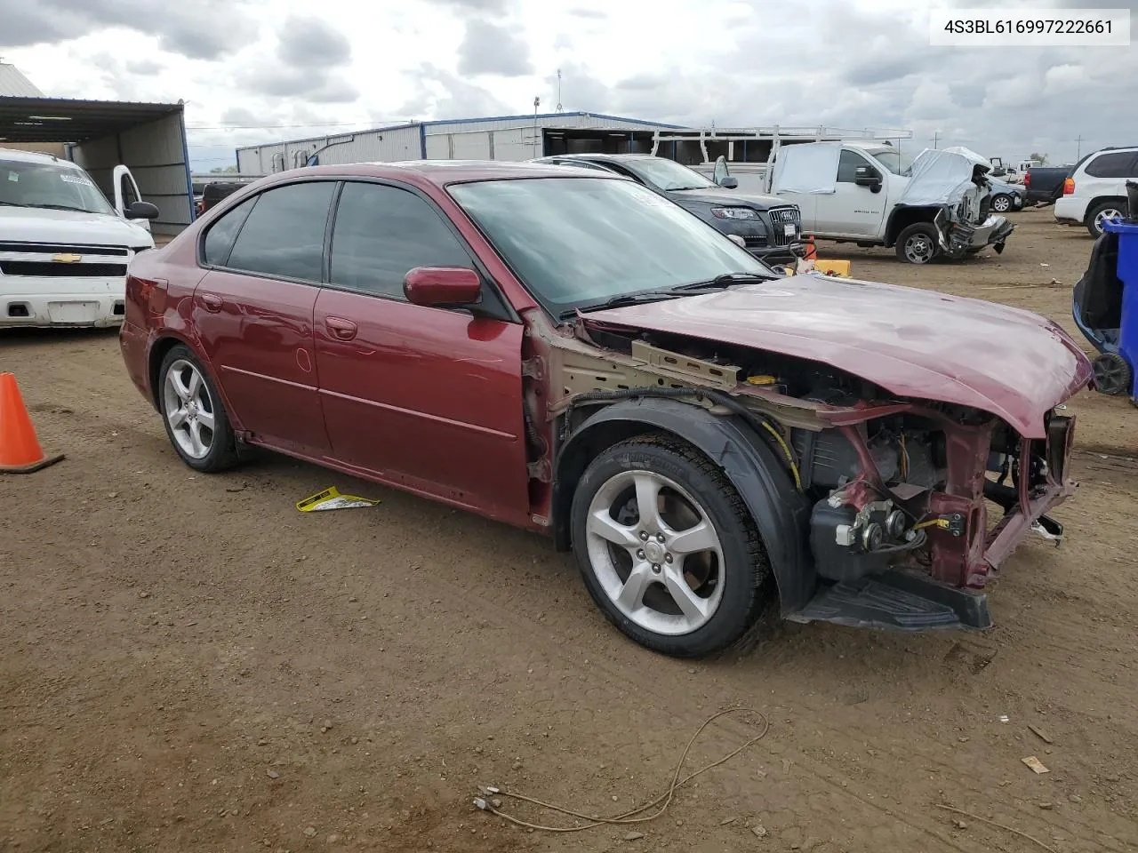 2009 Subaru Legacy 2.5I VIN: 4S3BL616997222661 Lot: 54619434