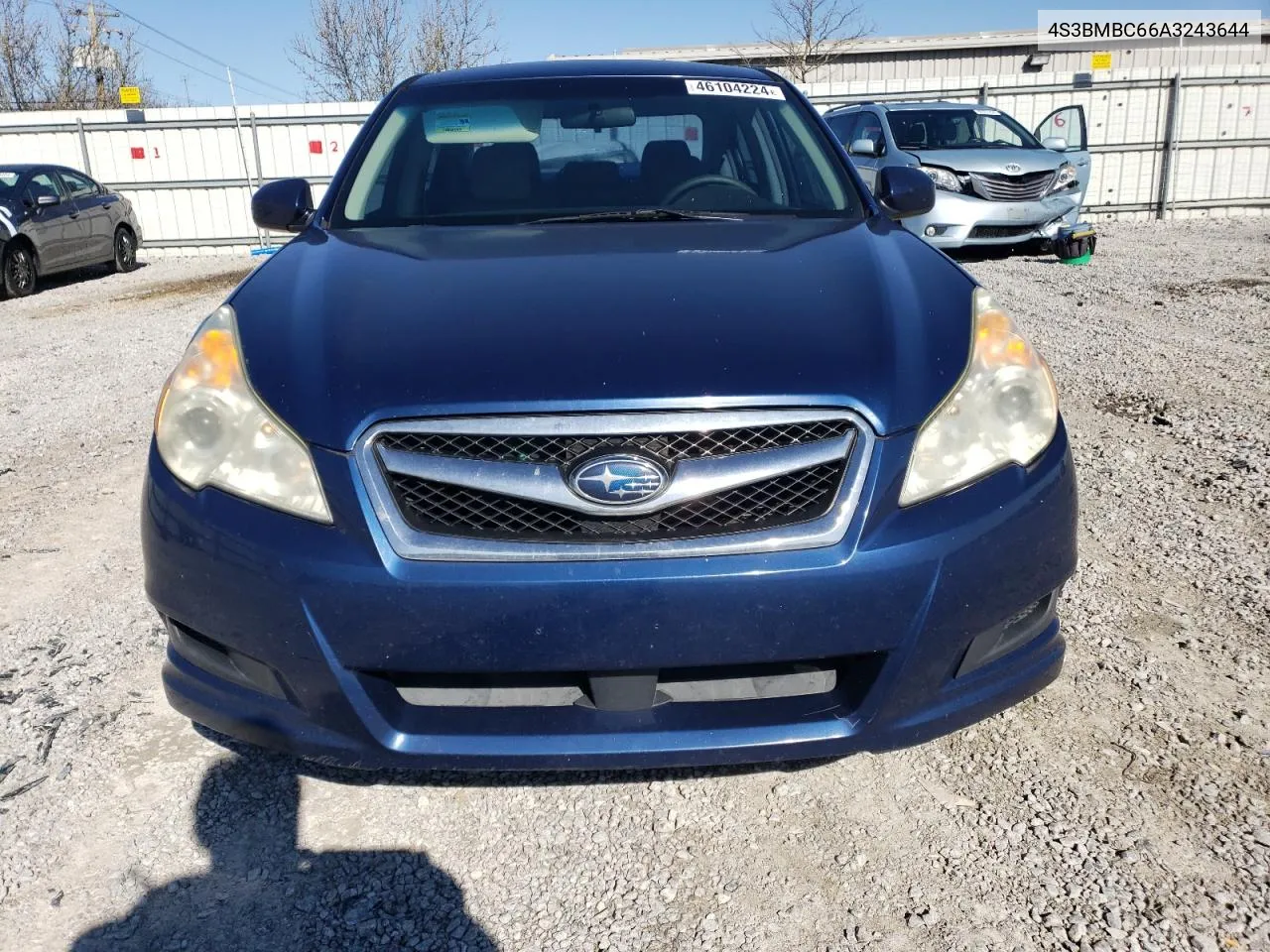 2010 Subaru Legacy 2.5I Premium VIN: 4S3BMBC66A3243644 Lot: 46104224