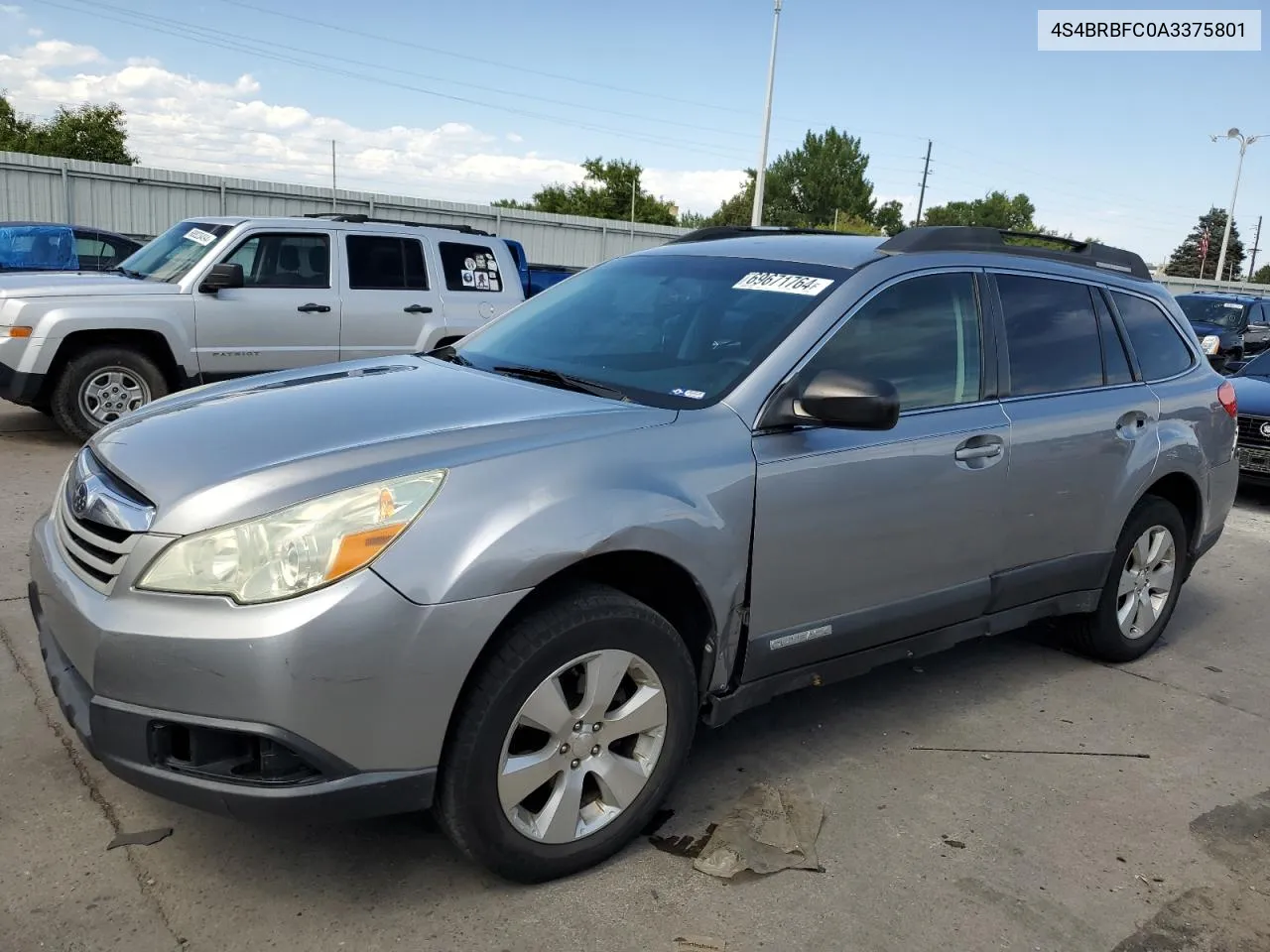 4S4BRBFC0A3375801 2010 Subaru Outback 2.5I Premium