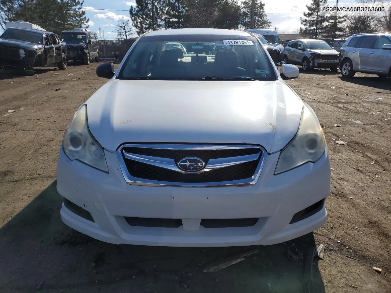 2011 Subaru Legacy 2.5I VIN: 4S3BMCA66B3263600 Lot: 41794364