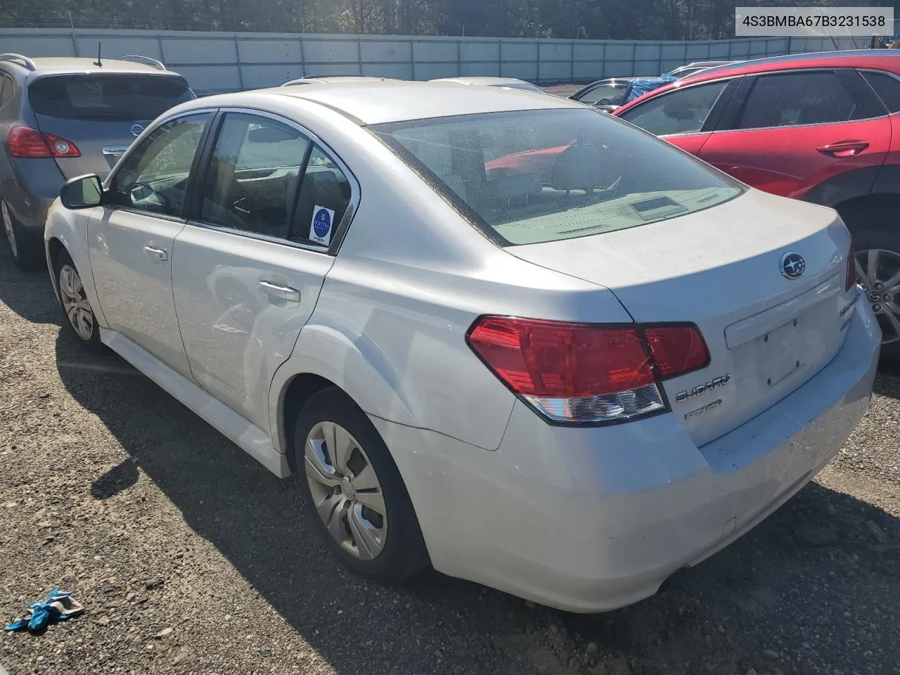 2011 Subaru Legacy 2.5I VIN: 4S3BMBA67B3231538 Lot: 49082184