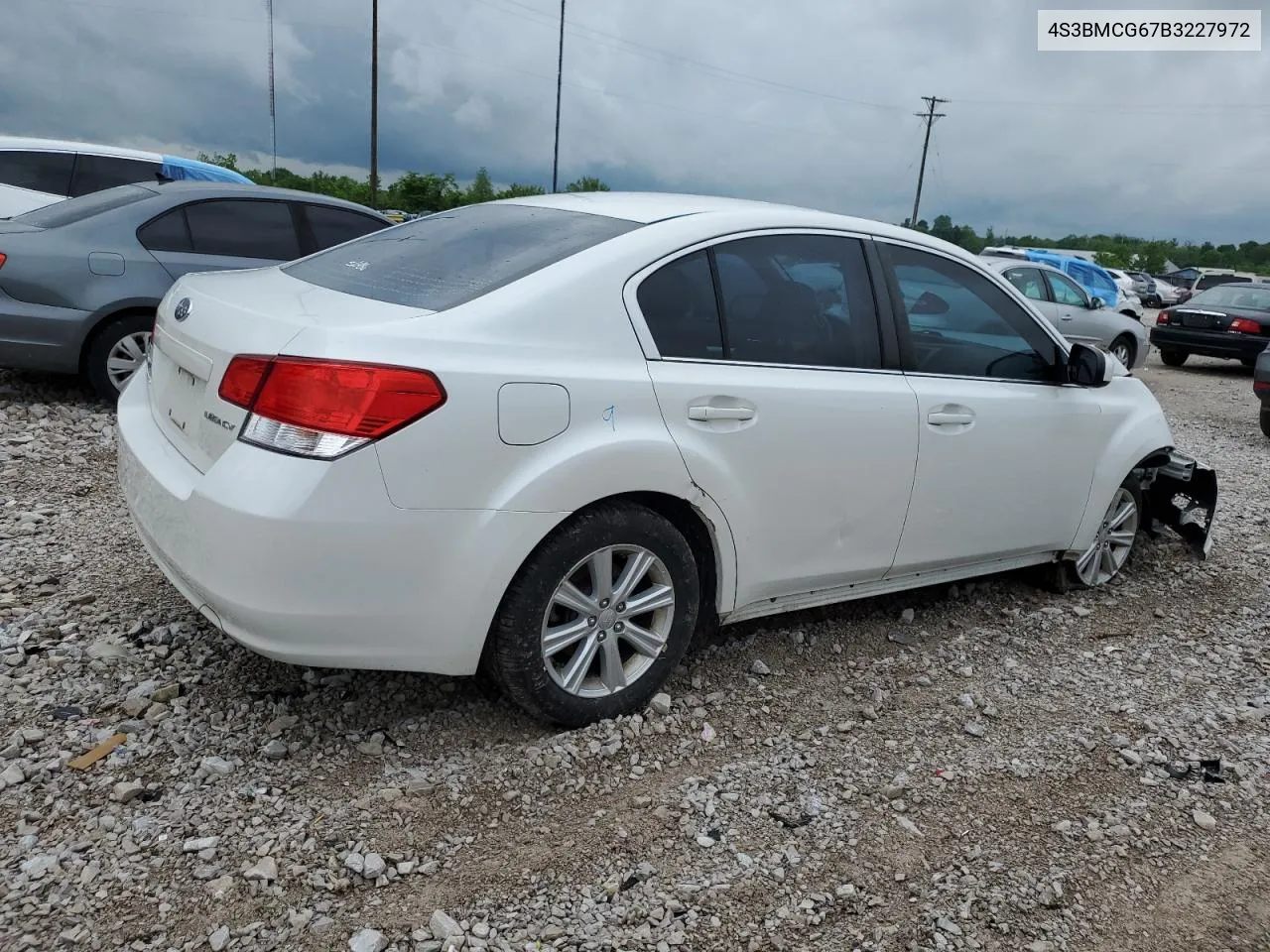 2011 Subaru Legacy 2.5I Premium VIN: 4S3BMCG67B3227972 Lot: 53108544