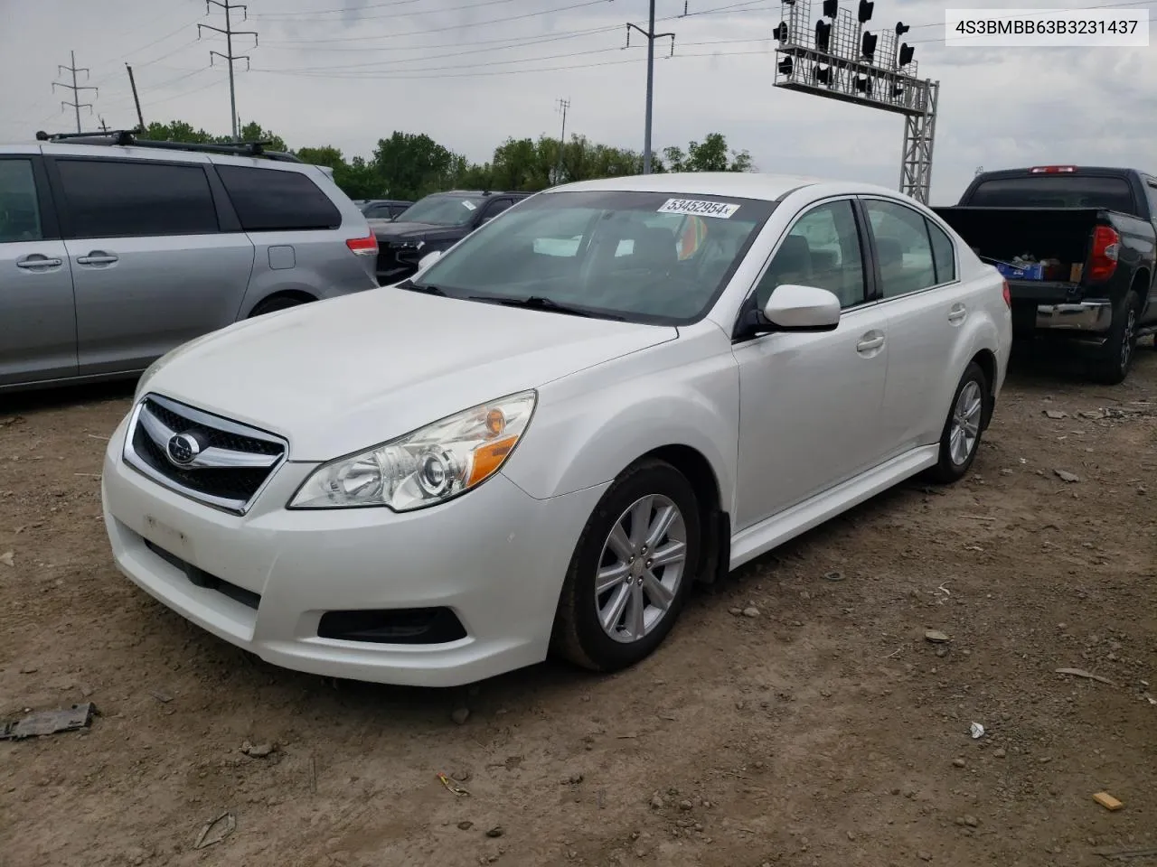 2011 Subaru Legacy 2.5I Premium VIN: 4S3BMBB63B3231437 Lot: 53452954