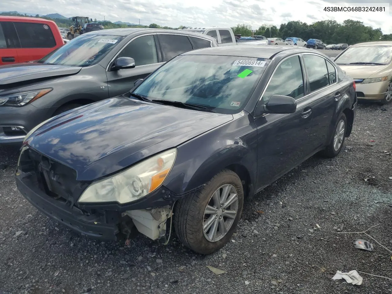 2011 Subaru Legacy 2.5I Premium VIN: 4S3BMCG68B3242481 Lot: 54006914