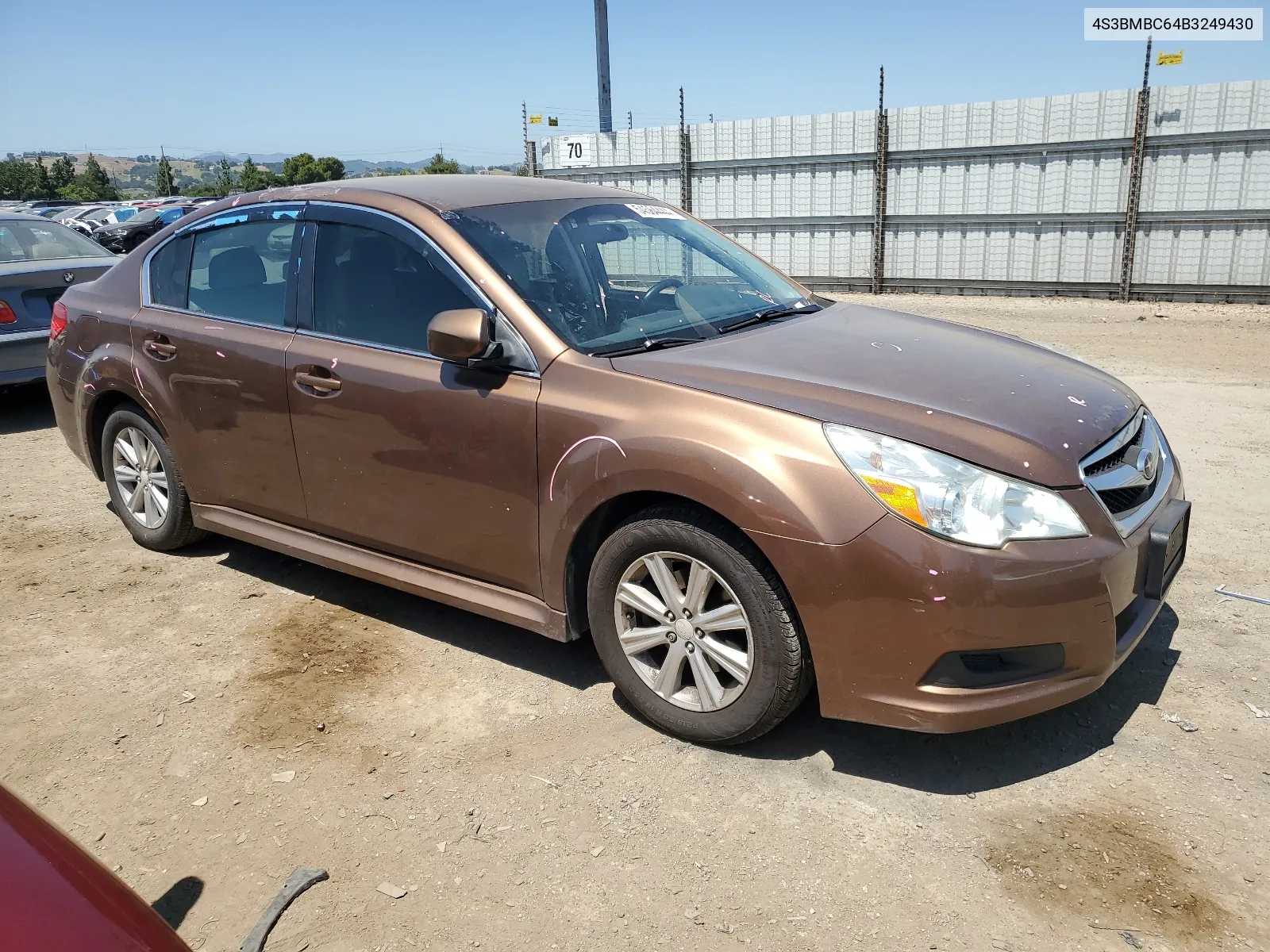 2011 Subaru Legacy 2.5I Premium VIN: 4S3BMBC64B3249430 Lot: 54564444