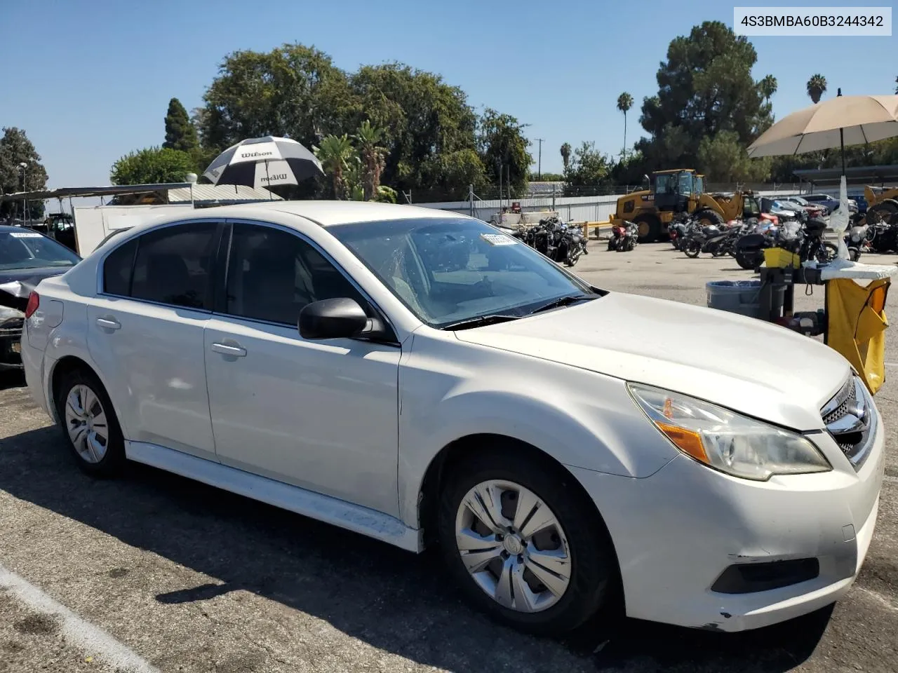 2011 Subaru Legacy 2.5I VIN: 4S3BMBA60B3244342 Lot: 68685784