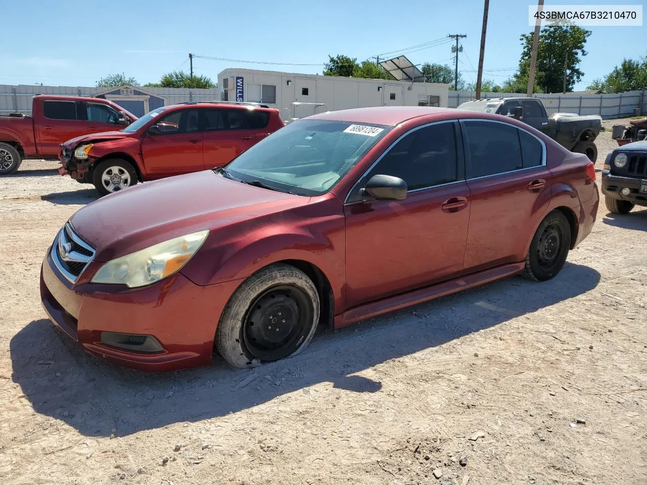 2011 Subaru Legacy 2.5I VIN: 4S3BMCA67B3210470 Lot: 68981204