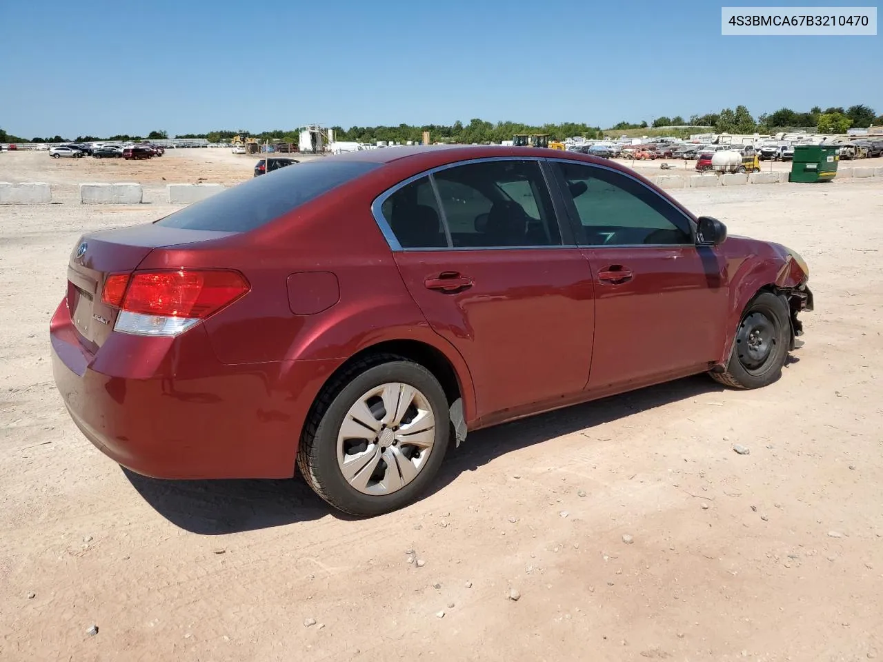 2011 Subaru Legacy 2.5I VIN: 4S3BMCA67B3210470 Lot: 68981204