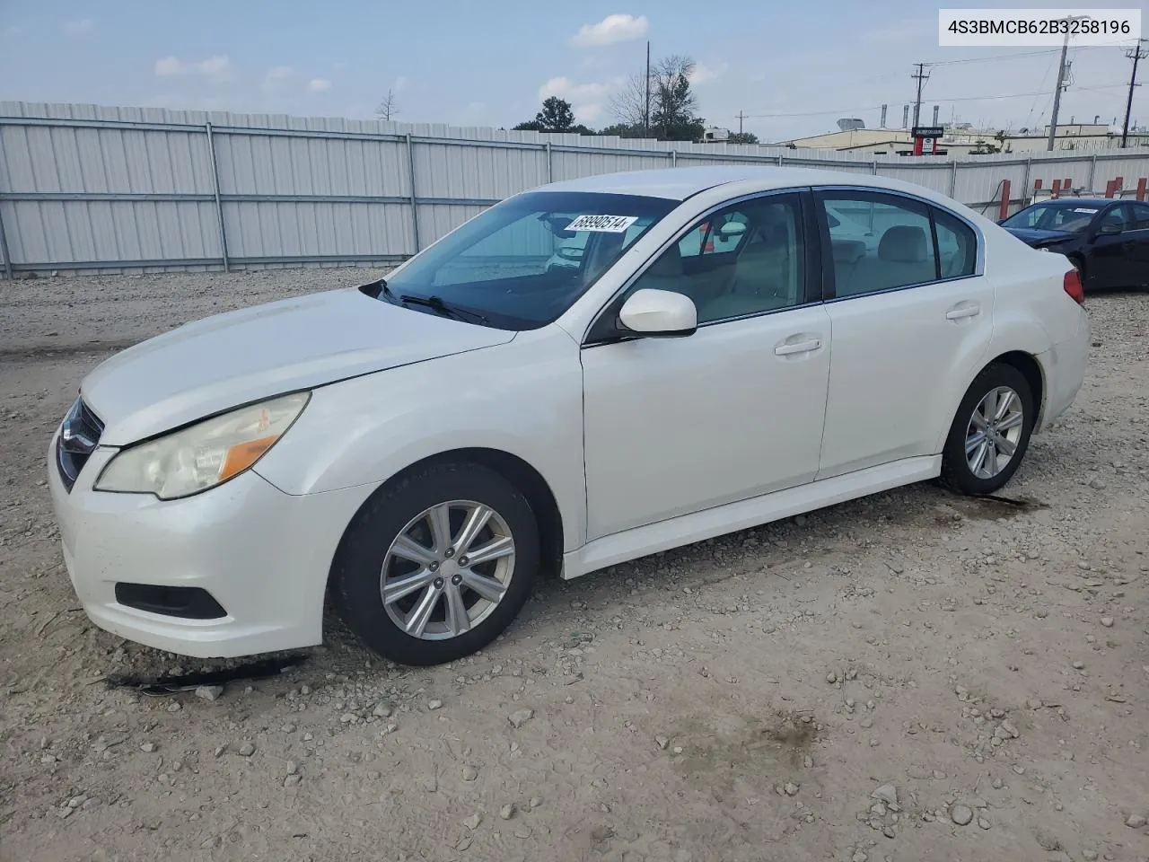 2011 Subaru Legacy 2.5I Premium VIN: 4S3BMCB62B3258196 Lot: 68990514