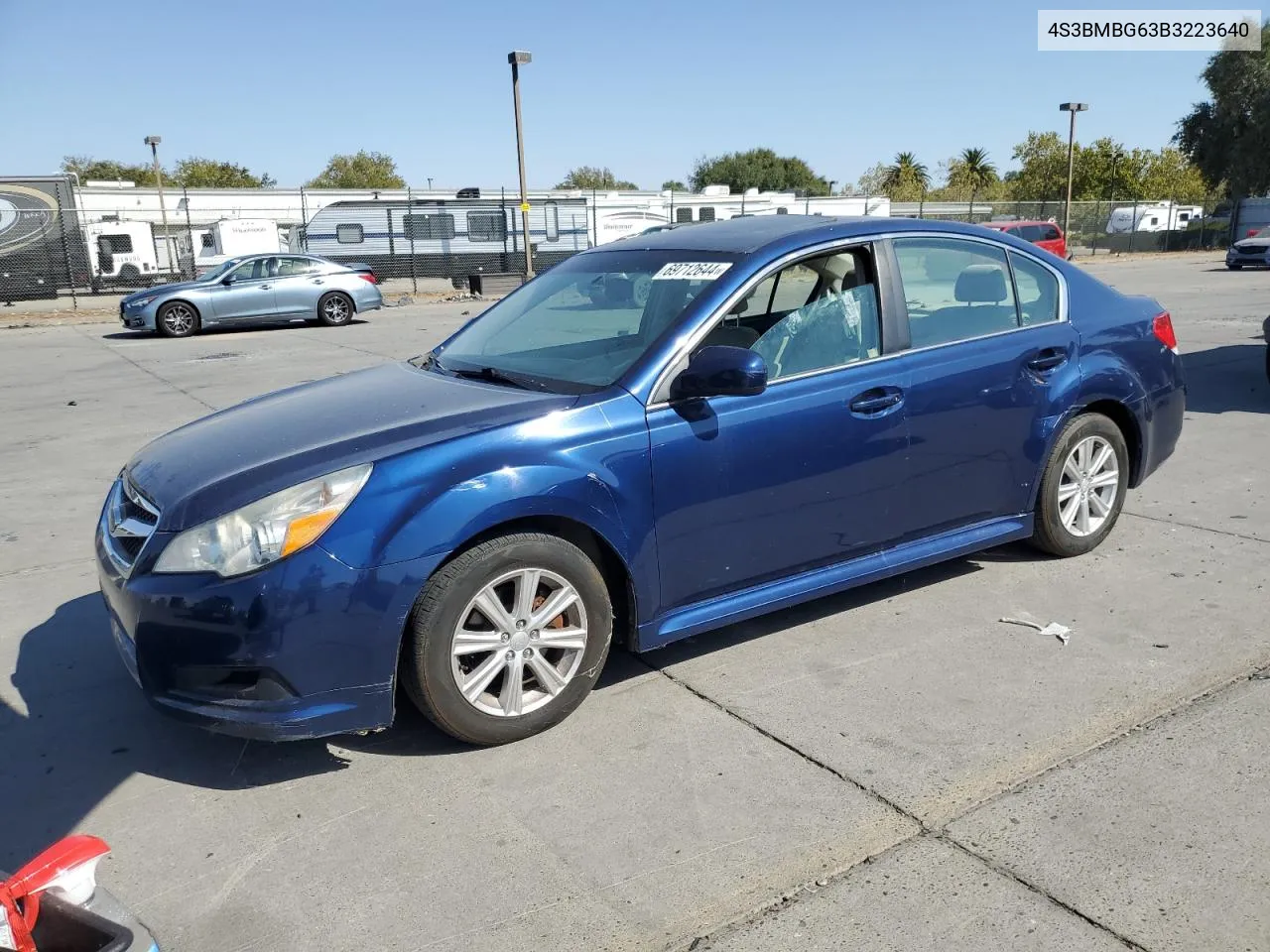 2011 Subaru Legacy 2.5I Premium VIN: 4S3BMBG63B3223640 Lot: 69712644