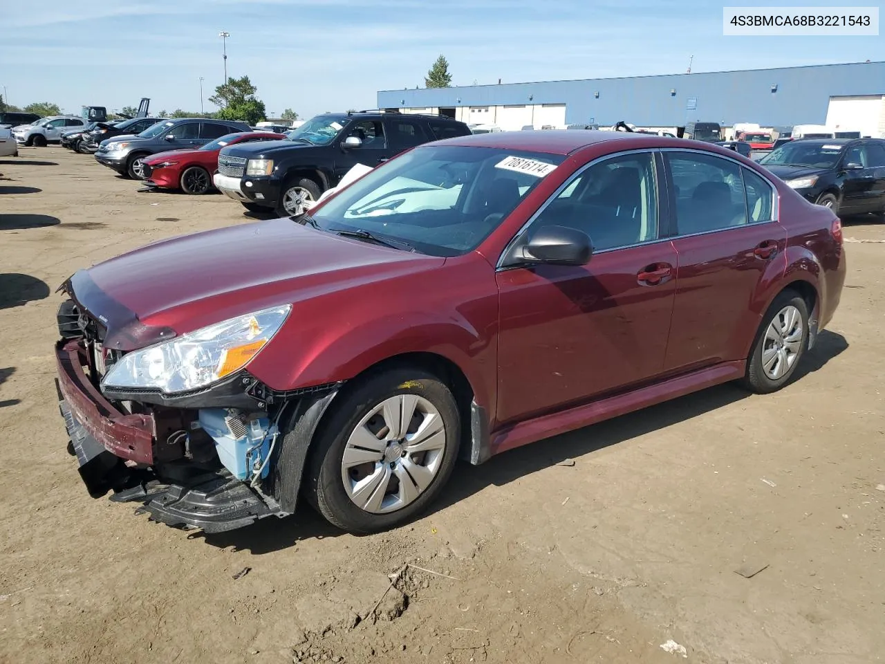 2011 Subaru Legacy 2.5I VIN: 4S3BMCA68B3221543 Lot: 70816114