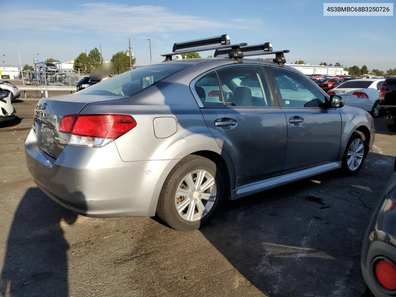 2011 Subaru Legacy 2.5I Premium VIN: 4S3BMBC68B3250726 Lot: 71260814