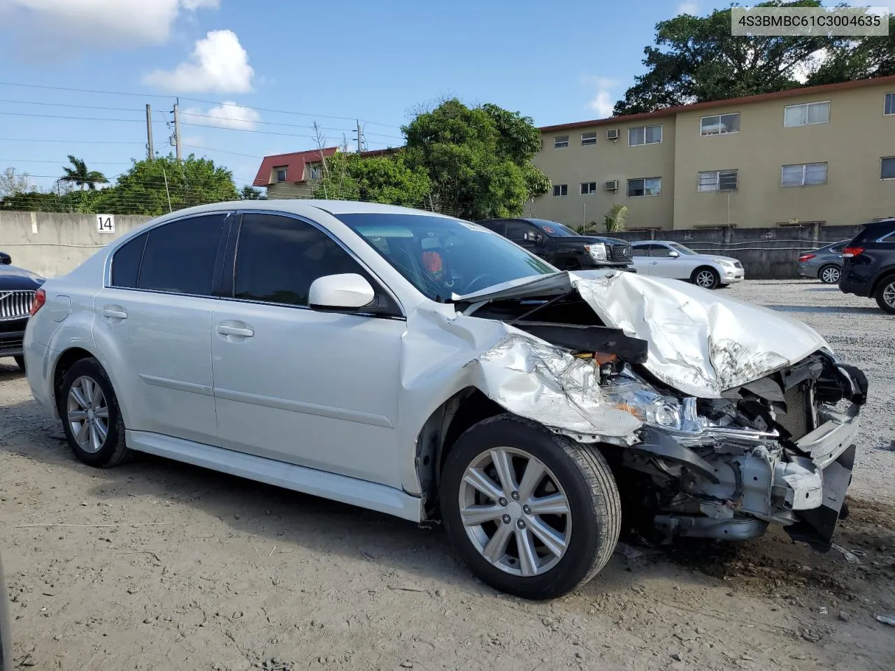 2012 Subaru Legacy 2.5I Premium VIN: 4S3BMBC61C3004635 Lot: 50021374