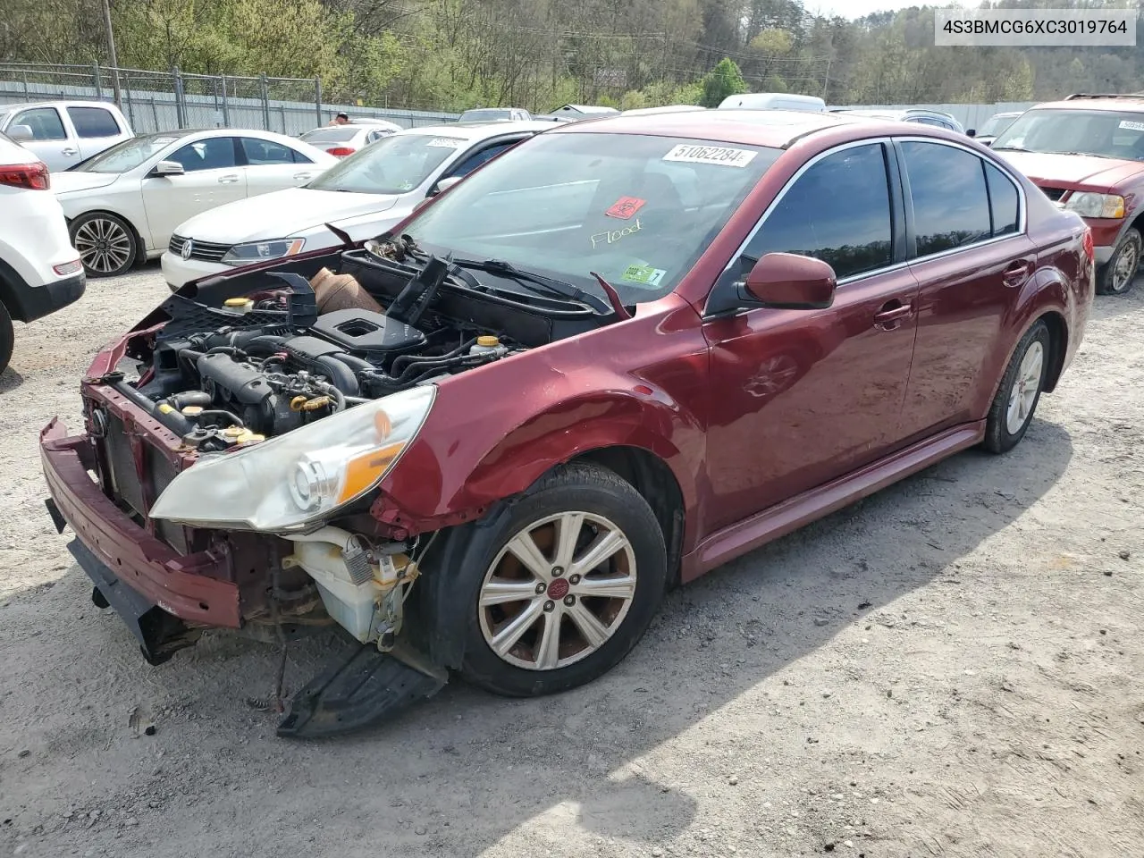 2012 Subaru Legacy 2.5I Premium VIN: 4S3BMCG6XC3019764 Lot: 51062284