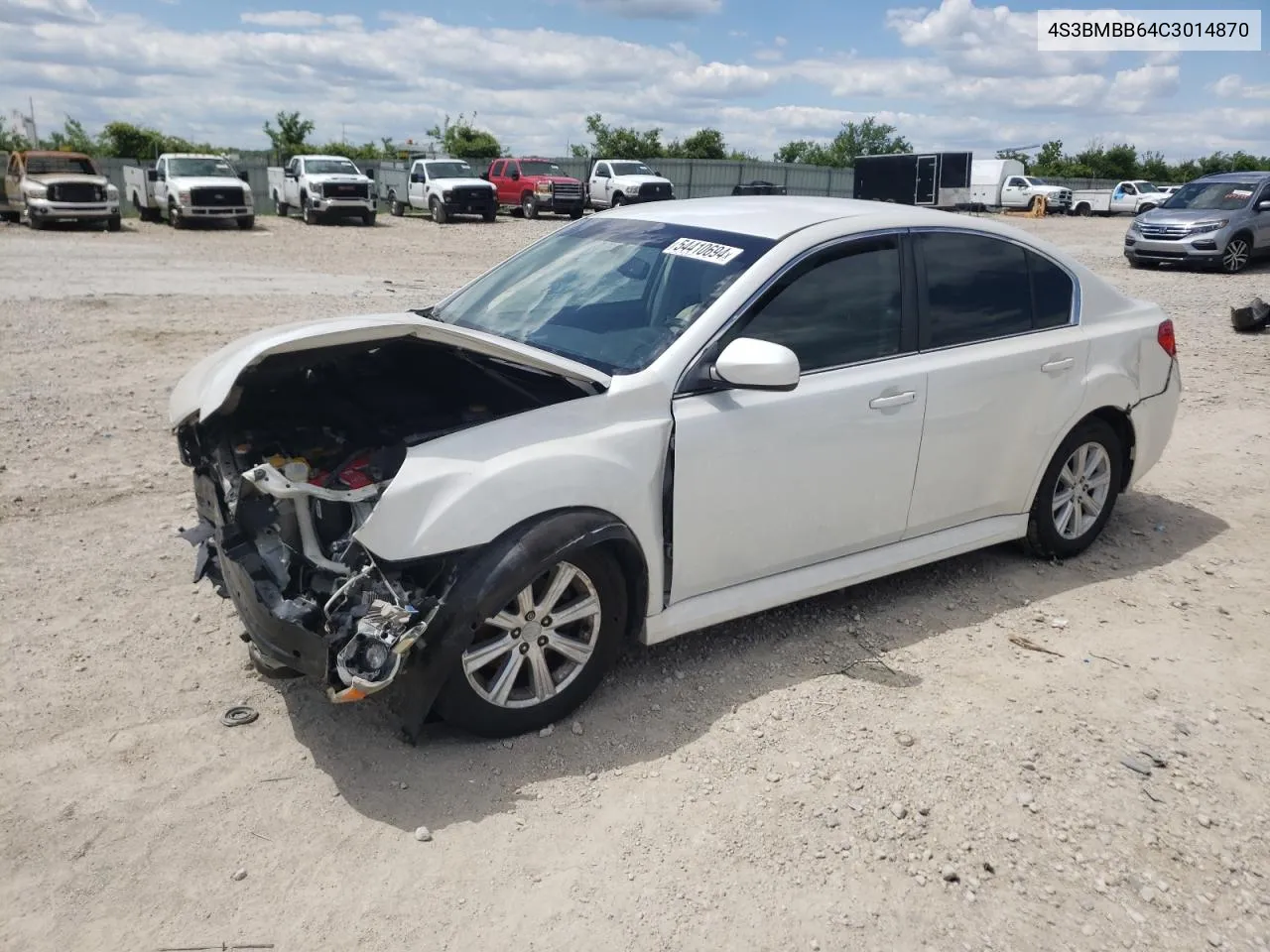 2012 Subaru Legacy 2.5I Premium VIN: 4S3BMBB64C3014870 Lot: 54410694