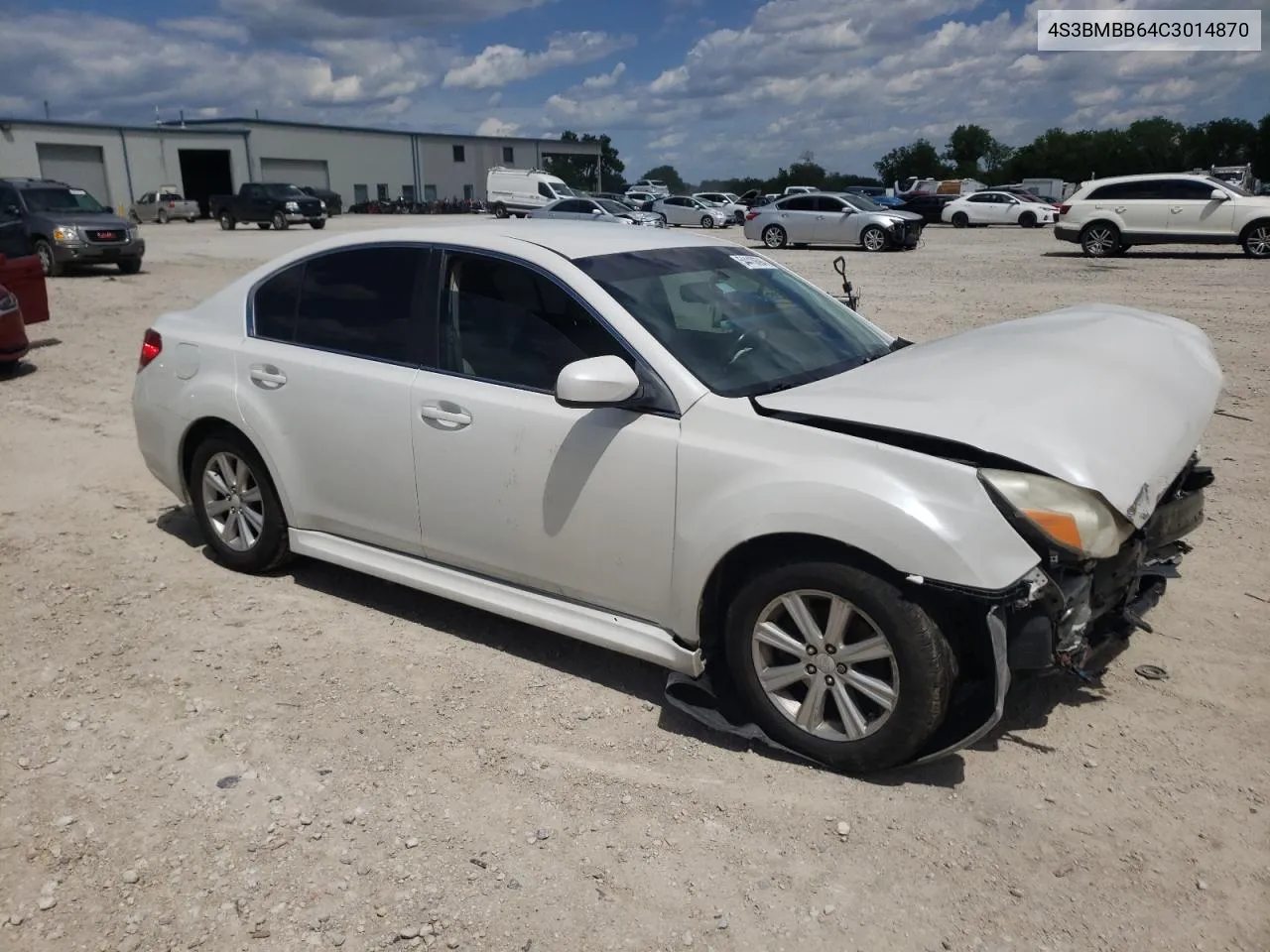 2012 Subaru Legacy 2.5I Premium VIN: 4S3BMBB64C3014870 Lot: 54410694