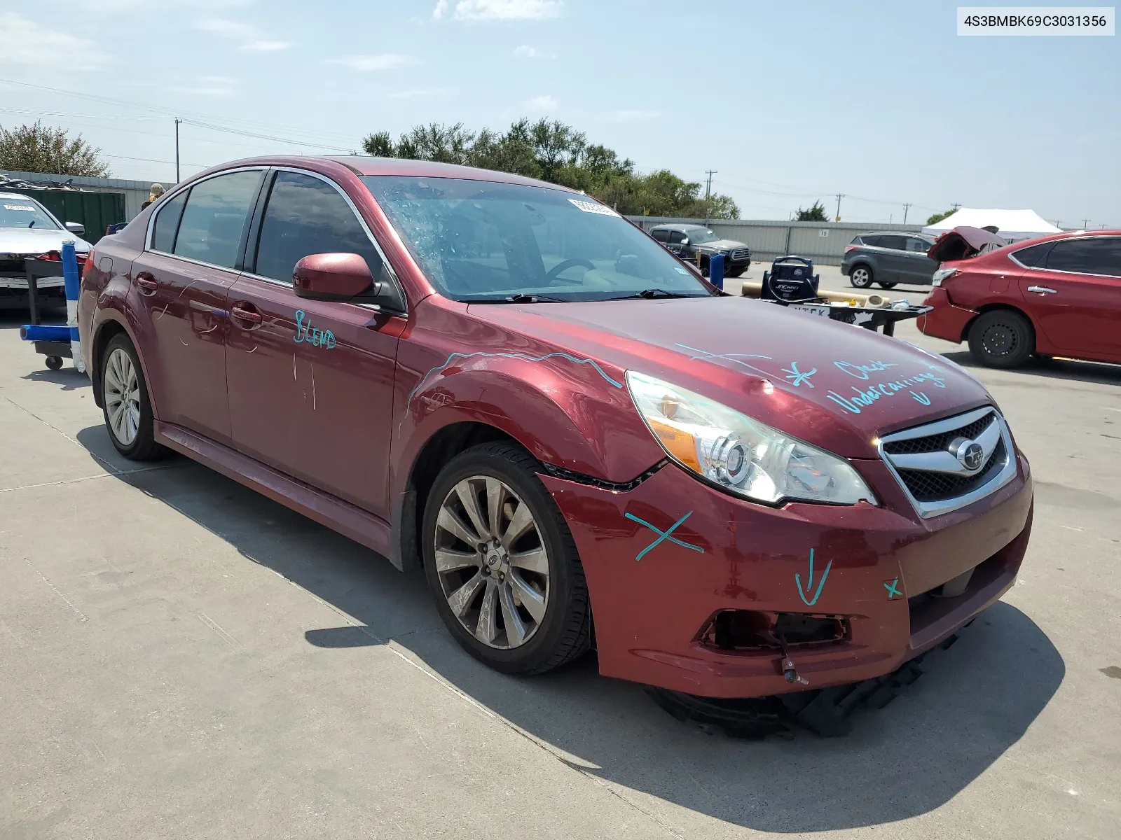 4S3BMBK69C3031356 2012 Subaru Legacy 2.5I Limited