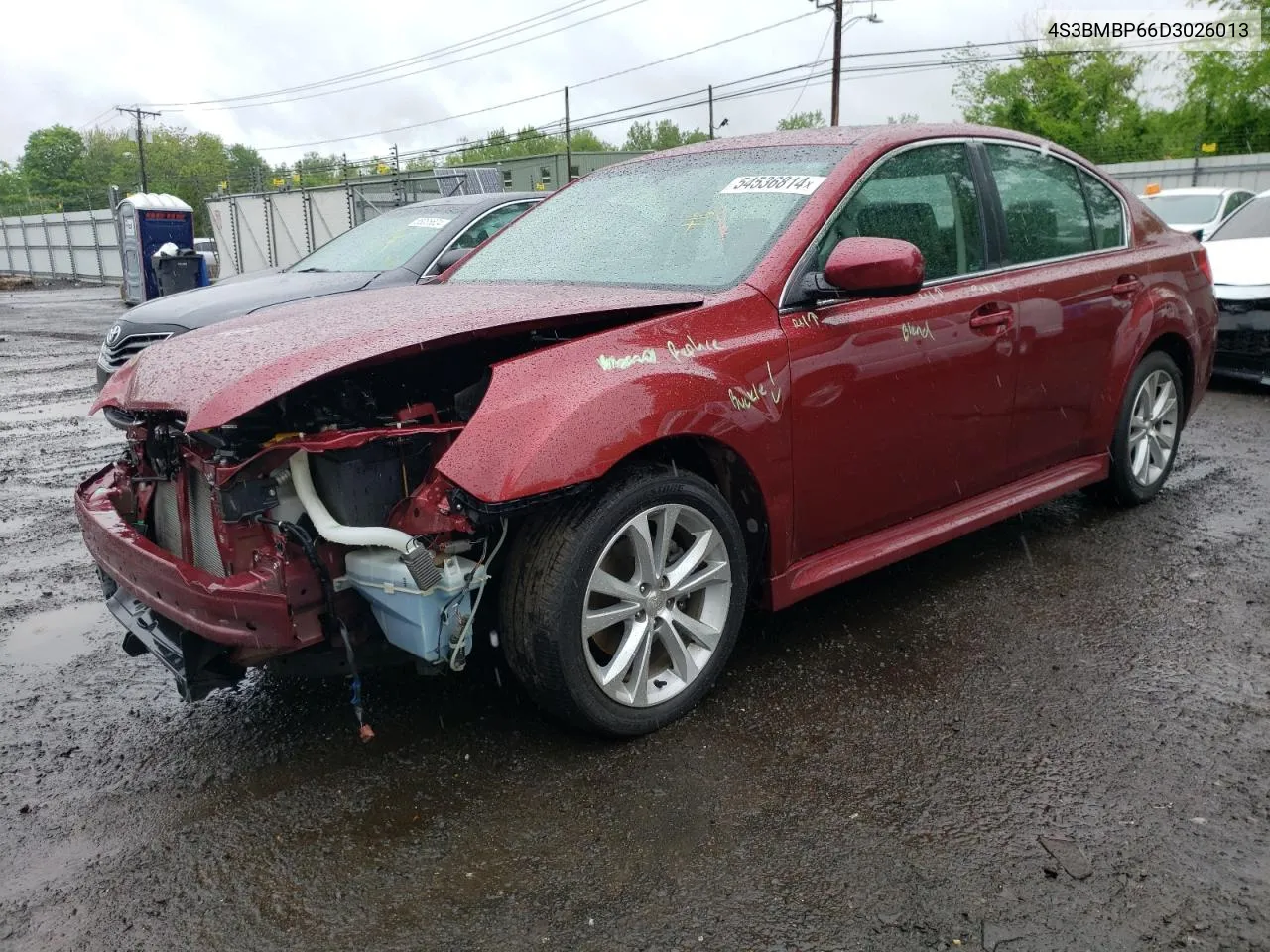 2013 Subaru Legacy 2.5I Limited VIN: 4S3BMBP66D3026013 Lot: 54536814