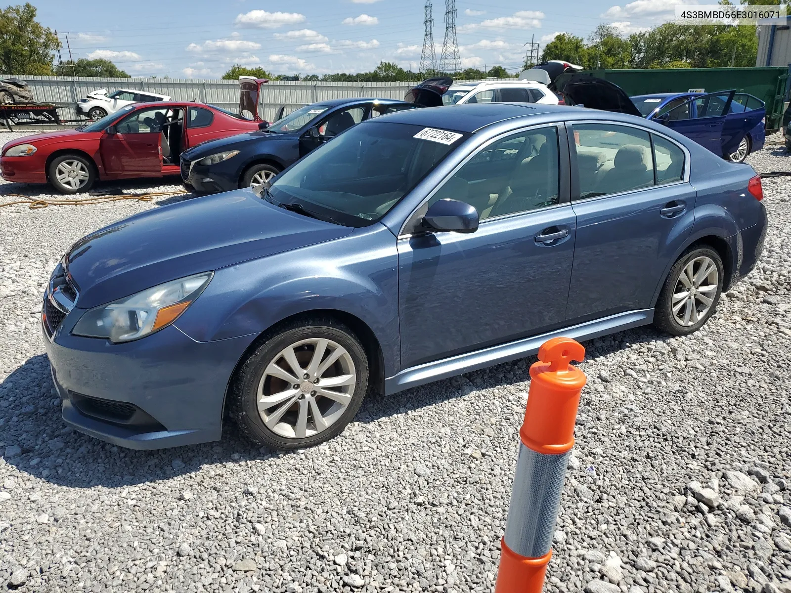 2014 Subaru Legacy 2.5I Premium VIN: 4S3BMBD66E3016071 Lot: 67722164