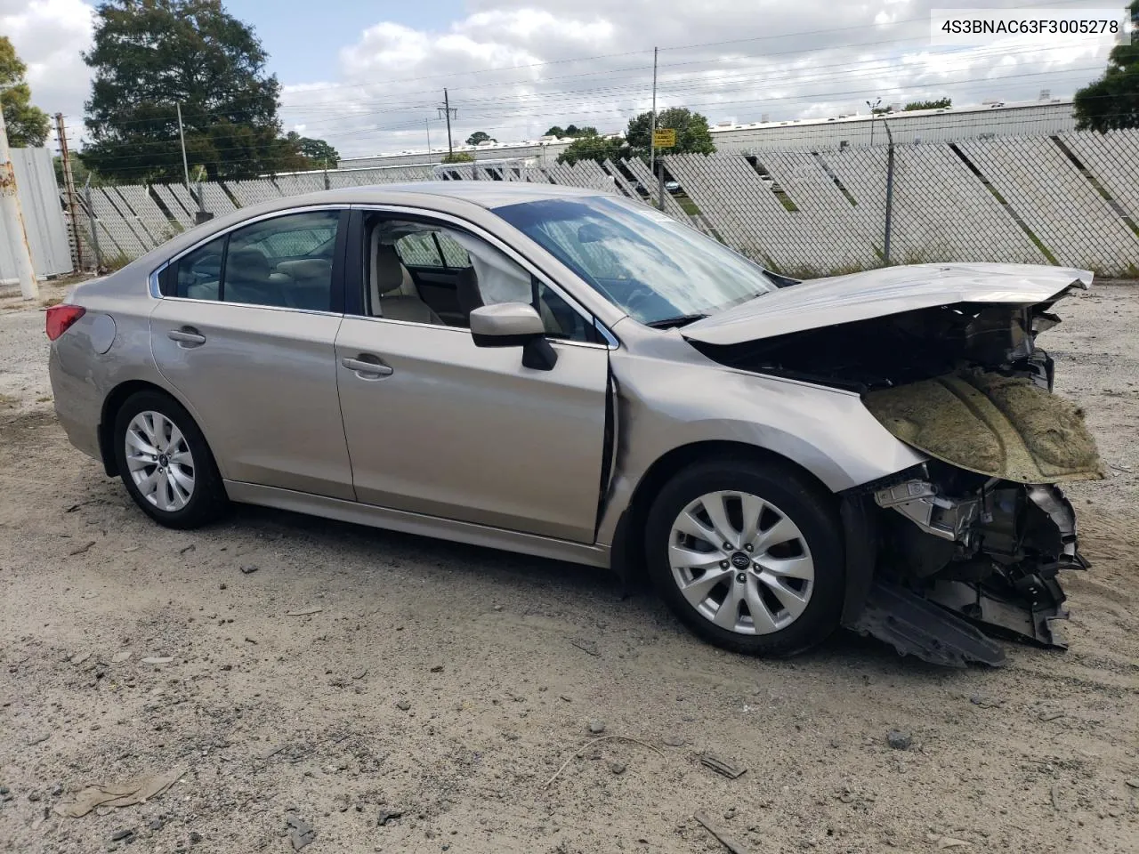 2015 Subaru Legacy 2.5I Premium VIN: 4S3BNAC63F3005278 Lot: 70005544