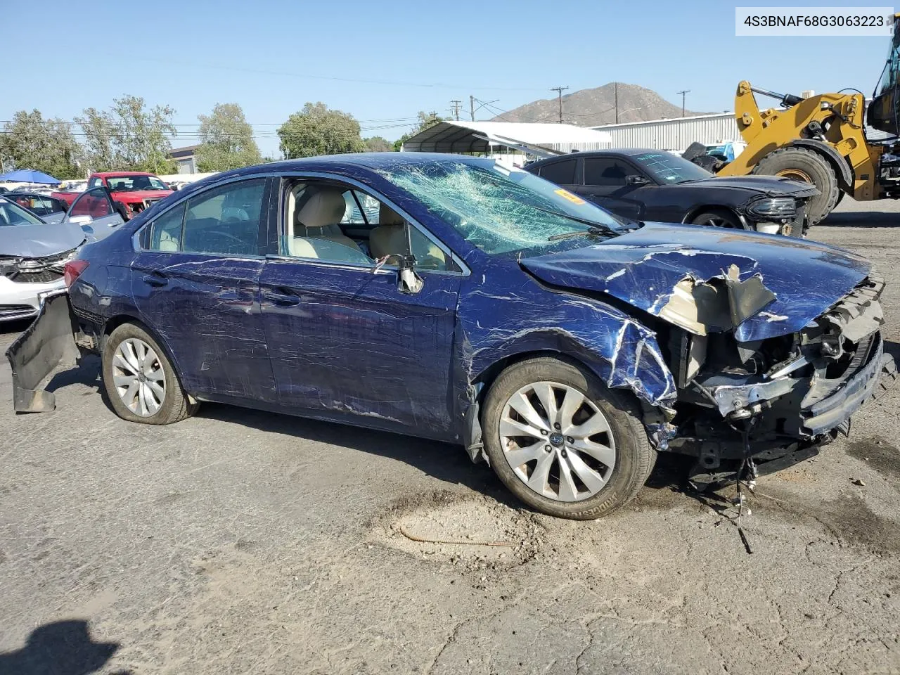 2016 Subaru Legacy 2.5I Premium VIN: 4S3BNAF68G3063223 Lot: 52697224