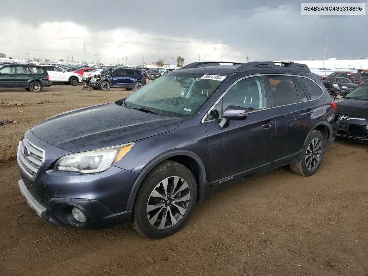 2016 Subaru Outback 2.5I Limited VIN: 4S4BSANC4G3318896 Lot: 66918264