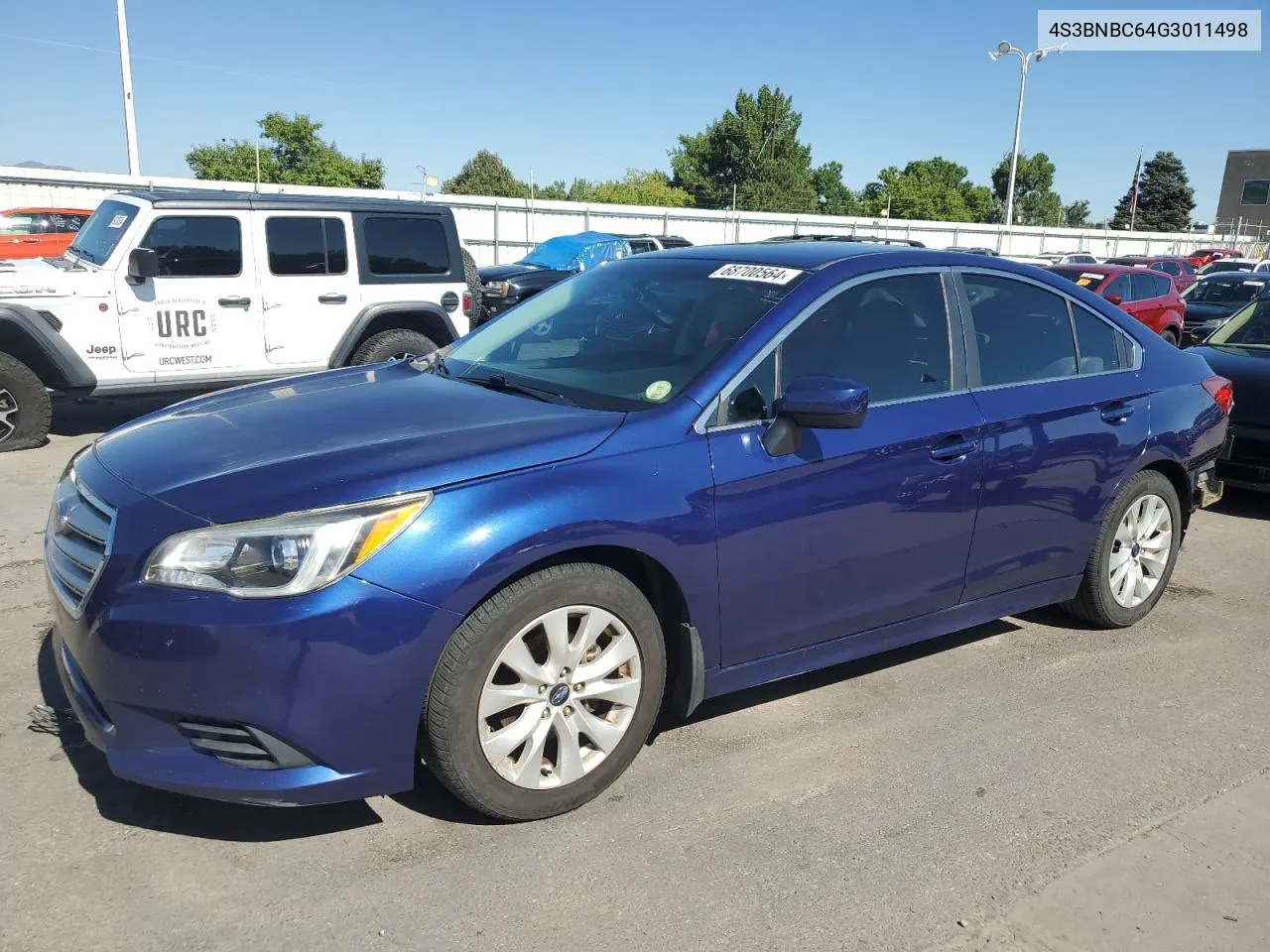 2016 Subaru Legacy 2.5I Premium VIN: 4S3BNBC64G3011498 Lot: 68700564