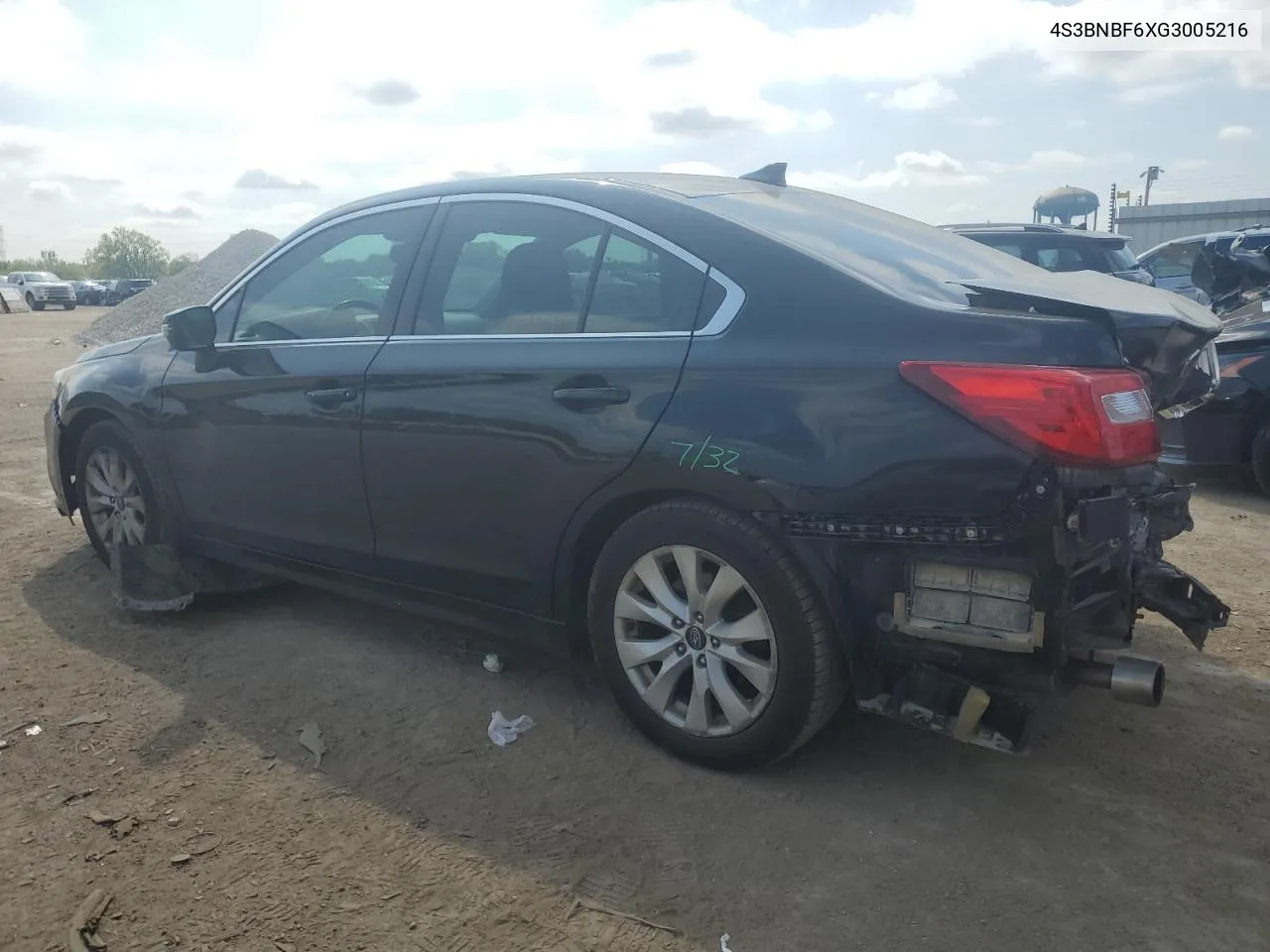 4S3BNBF6XG3005216 2016 Subaru Legacy 2.5I Premium