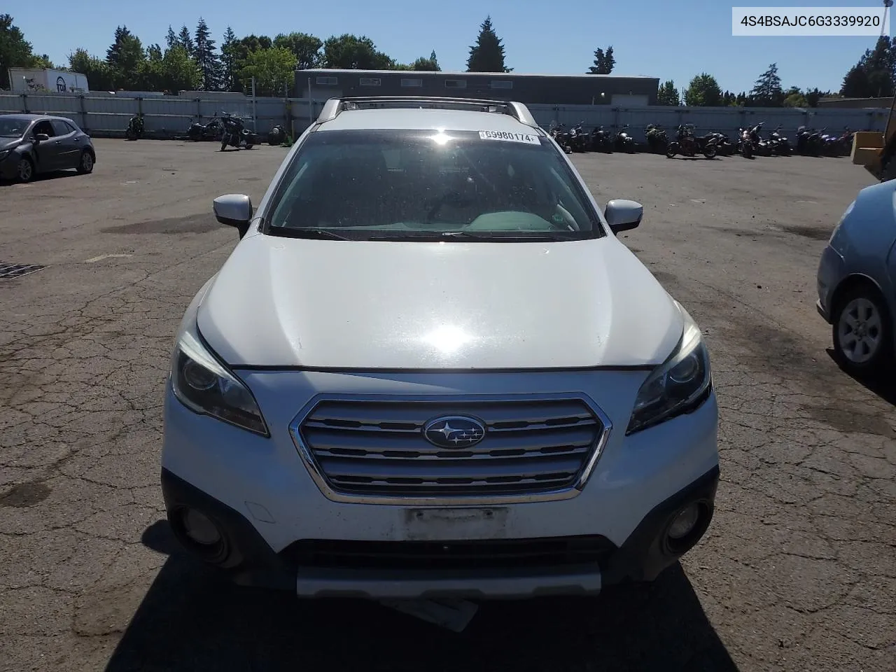 2016 Subaru Outback 2.5I Limited VIN: 4S4BSAJC6G3339920 Lot: 69980174