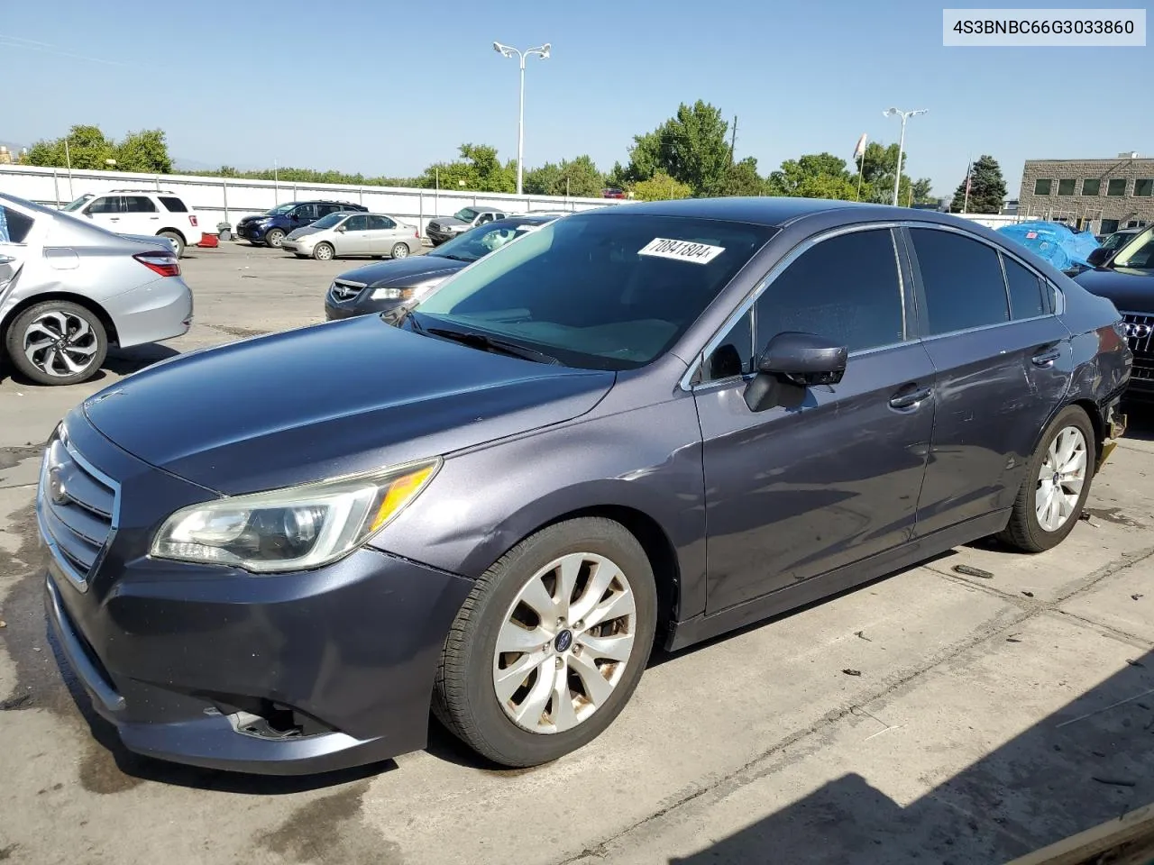 2016 Subaru Legacy 2.5I Premium VIN: 4S3BNBC66G3033860 Lot: 70841804