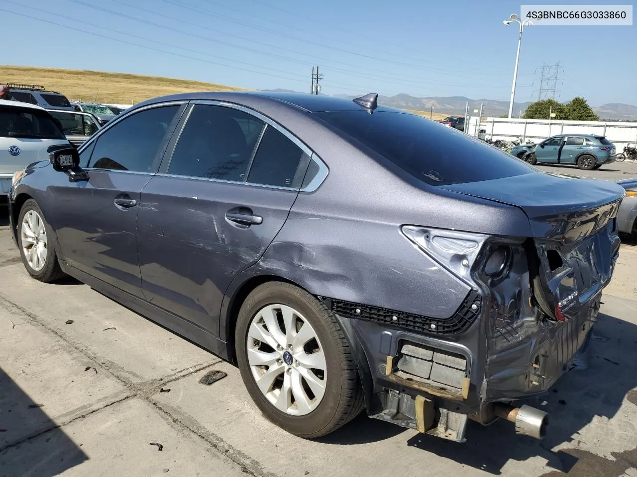 2016 Subaru Legacy 2.5I Premium VIN: 4S3BNBC66G3033860 Lot: 70841804