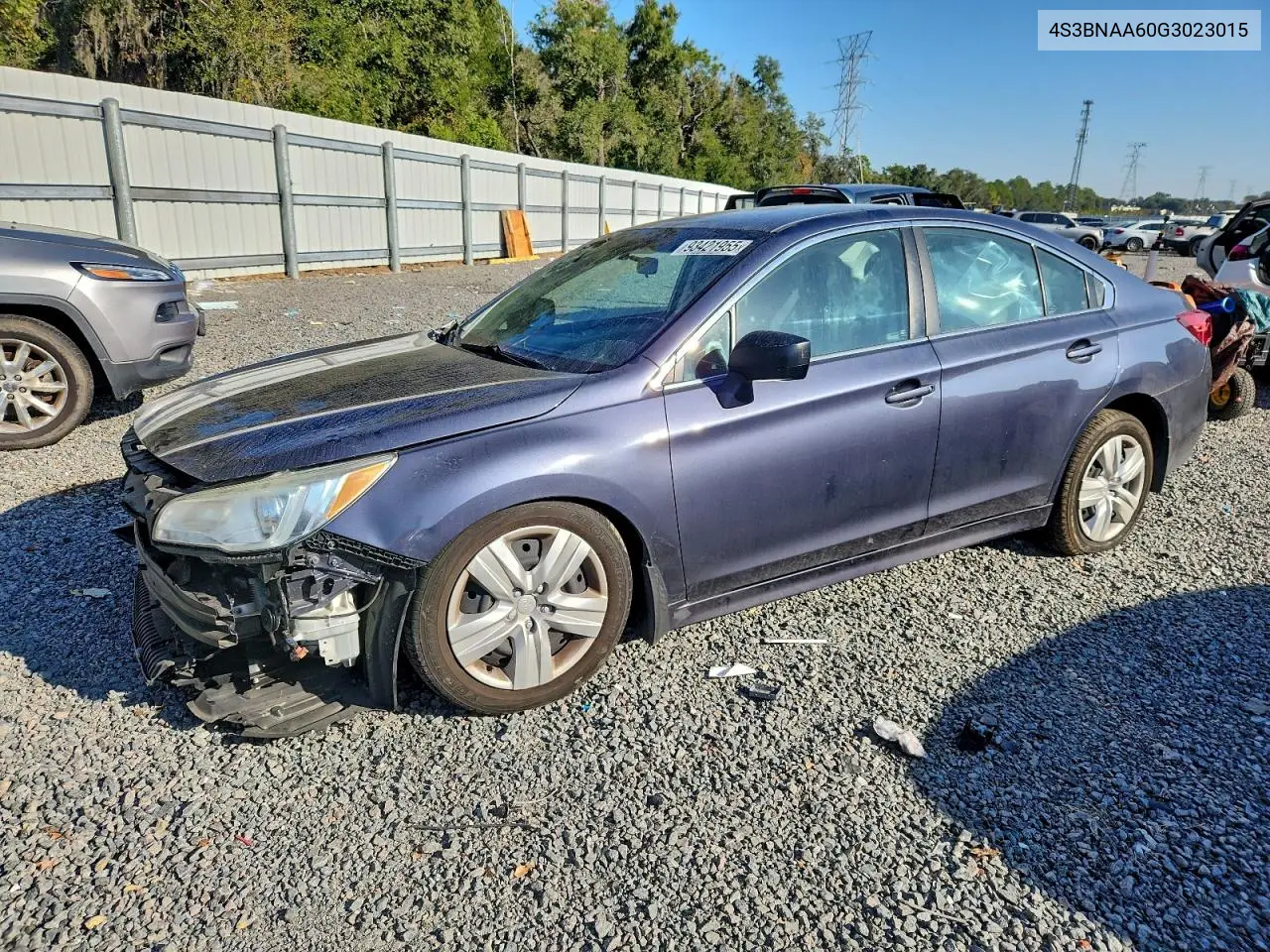 4S3BNAA60G3023015 2016 Subaru Legacy 2.5I