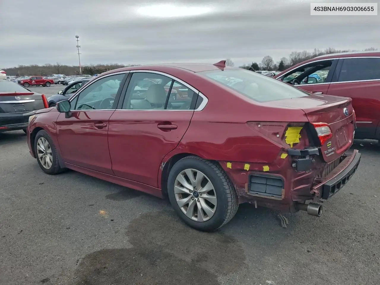 4S3BNAH69G3006655 2016 Subaru Legacy 2.5I Premium