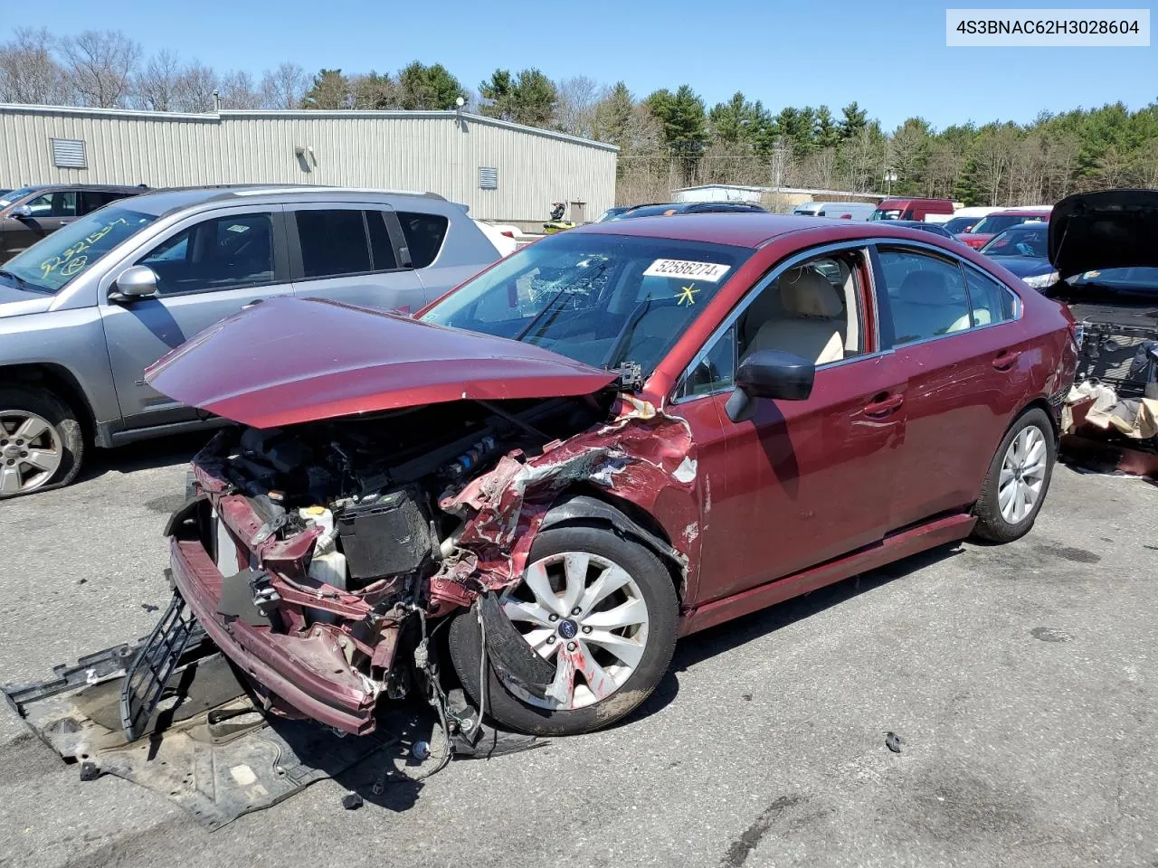 2017 Subaru Legacy 2.5I Premium VIN: 4S3BNAC62H3028604 Lot: 52586274