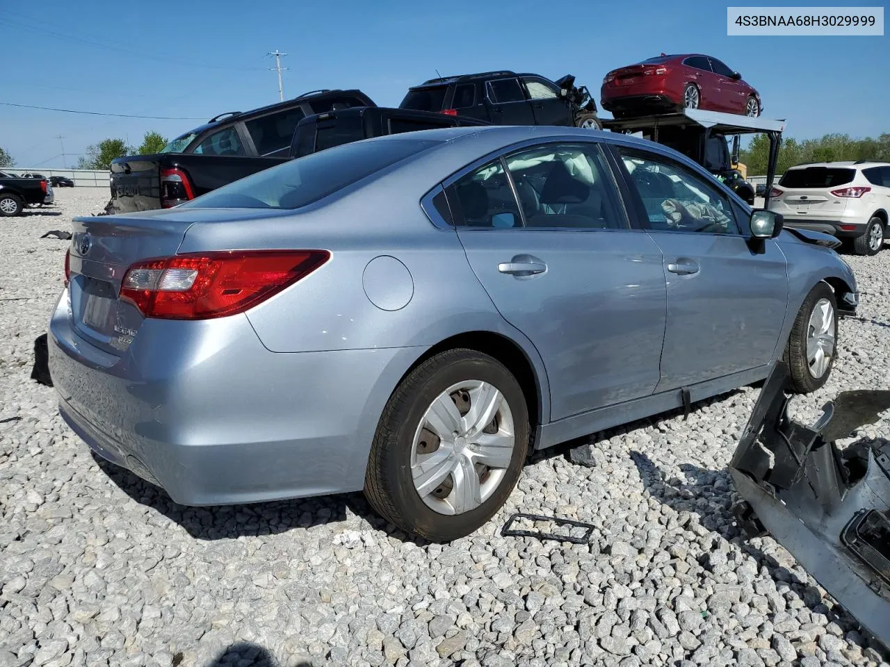 2017 Subaru Legacy 2.5I VIN: 4S3BNAA68H3029999 Lot: 53102364