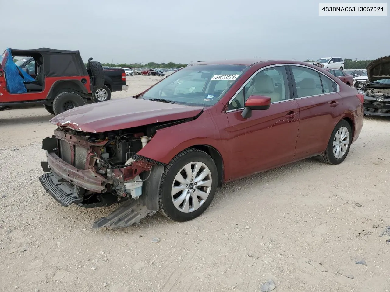 2017 Subaru Legacy 2.5I Premium VIN: 4S3BNAC63H3067024 Lot: 54633524