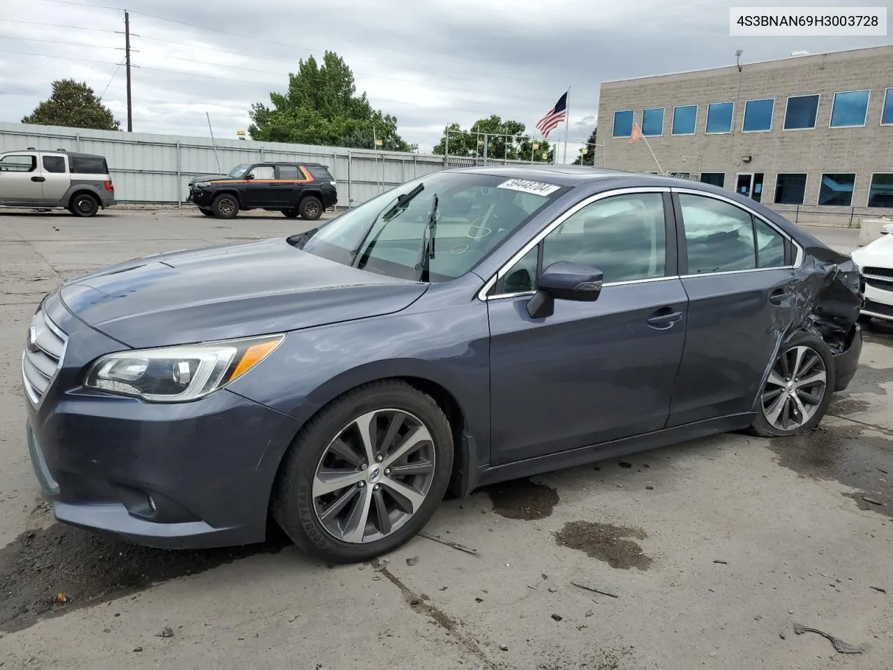 2017 Subaru Legacy 2.5I Limited VIN: 4S3BNAN69H3003728 Lot: 59448704